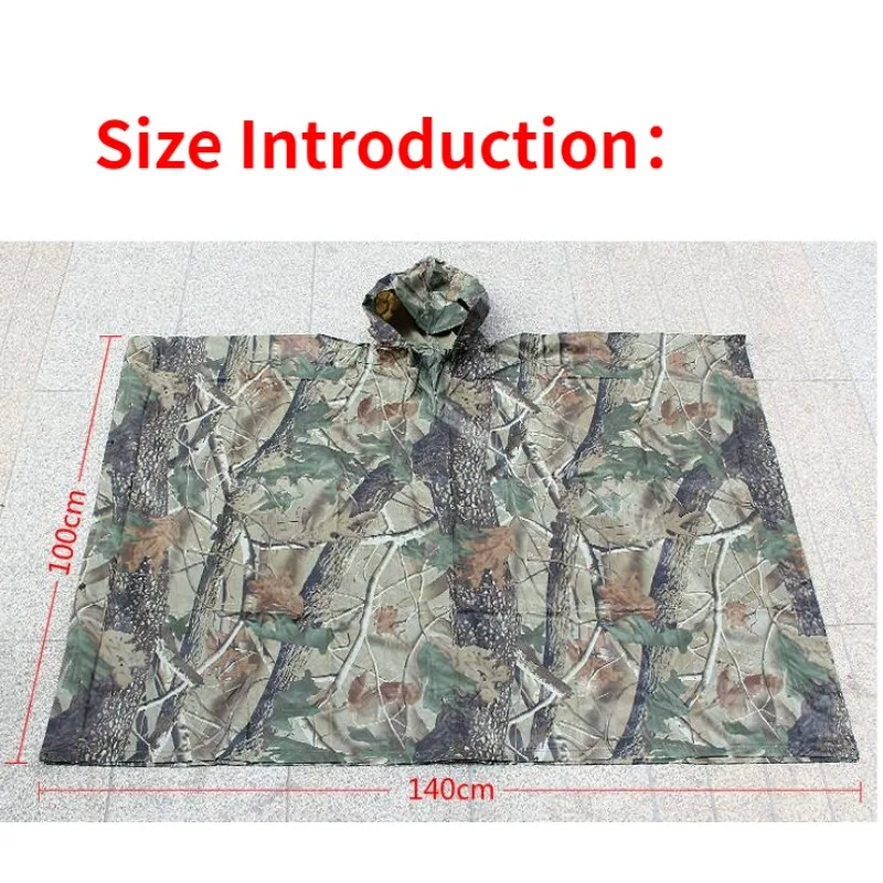 Outdoor Camping Jungle Hunting 3 in 1 Camouflage Bionic Raincoat Poncho Backpack Rain Cover