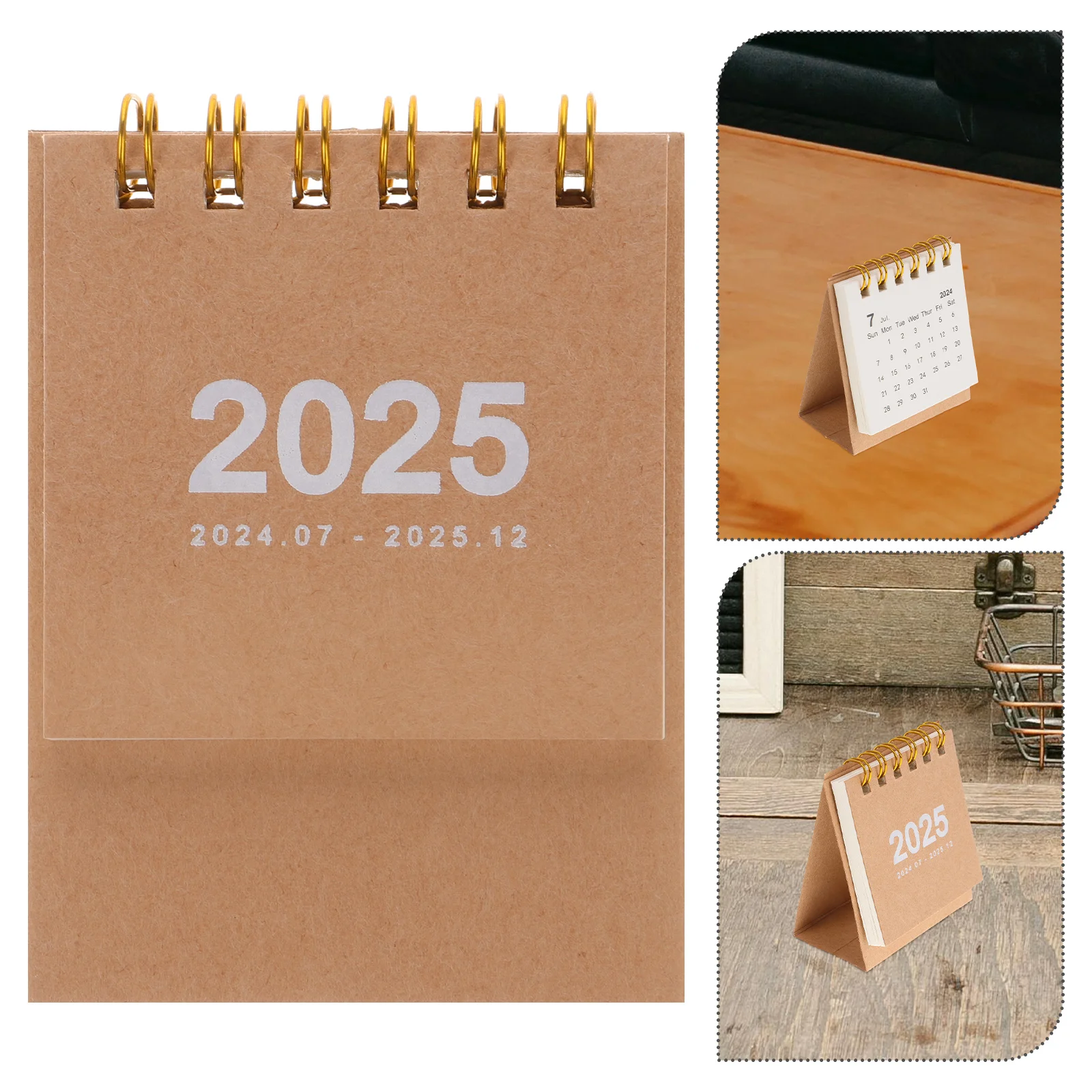 

Small Desk Calendar Standing Mini Cute Desktop on Table Pocket Flip Office Supplies Digital