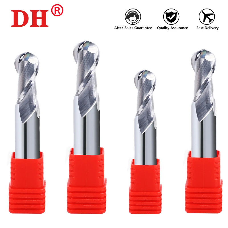 HRC55 2Flute Ball Nose End Mill Tungsten Steel Carbide For Aluminum sphericity Milling Cutter CNC Mechanical Center Endmill Tool