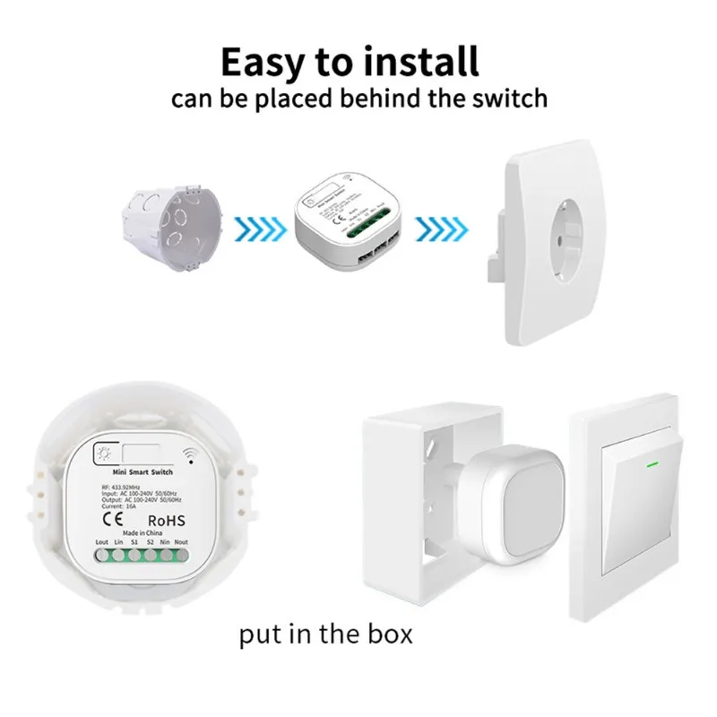

Беспроводной выключатель света ABMS, умный, настенный, 220В, без подключения к сети, для гостиной, улицы, сада, домашнего освещения
