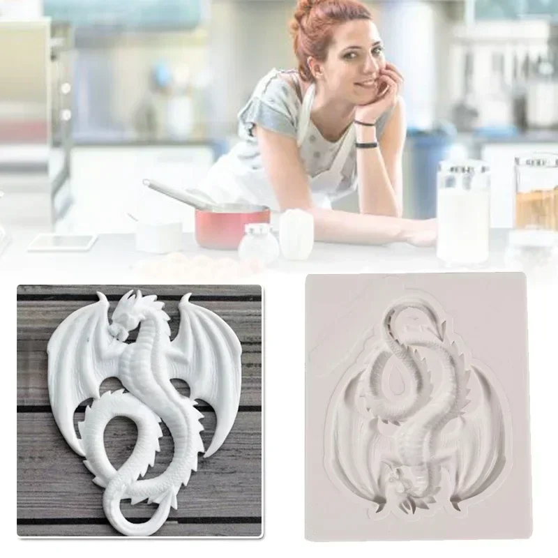 Diy Molds Dragon Shape Silicone Resin Molds Pastry Fondant Mould Wedding Cake Decor Tools Kitchen Baking Accessories Supplies