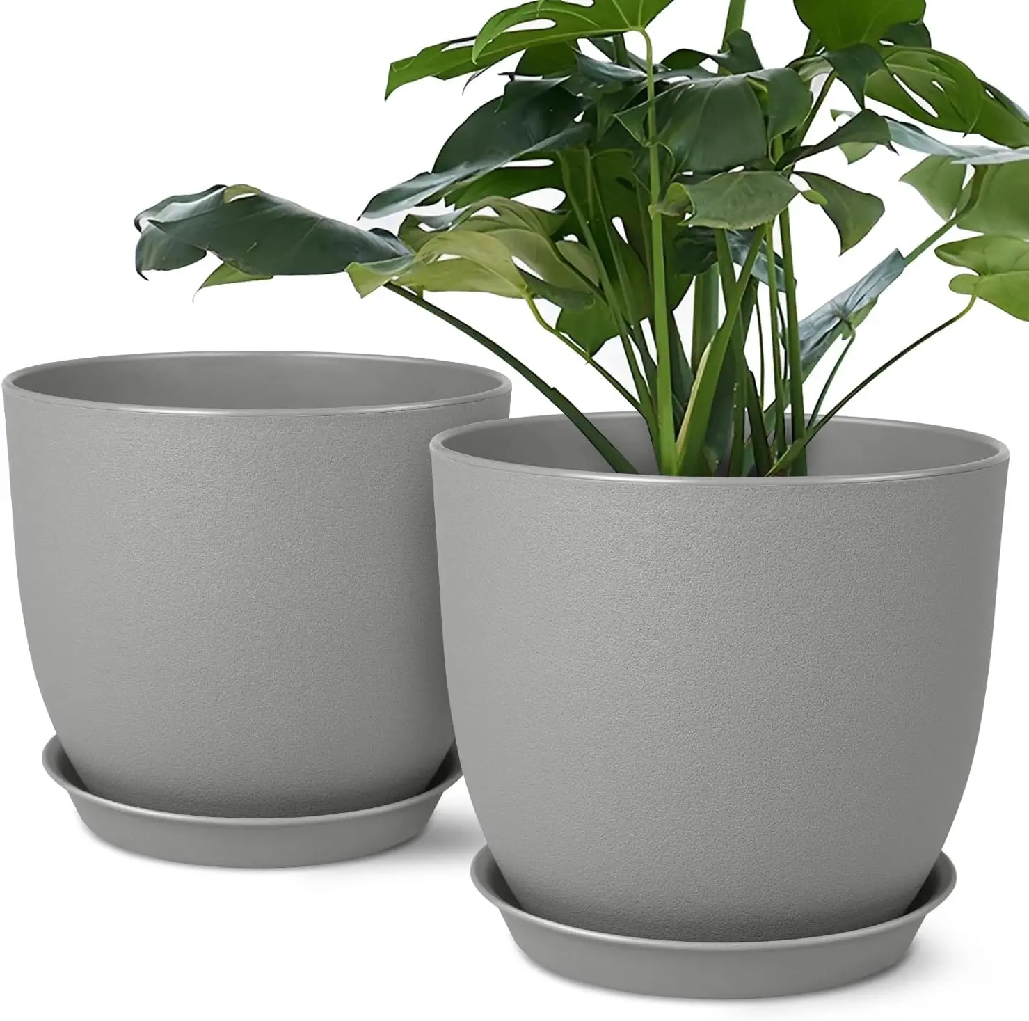 

8 Inch Plant Pots Set of 2, Flower Planters with Mesh Drainage Holes, for Indoor Outdoor Garden Plants