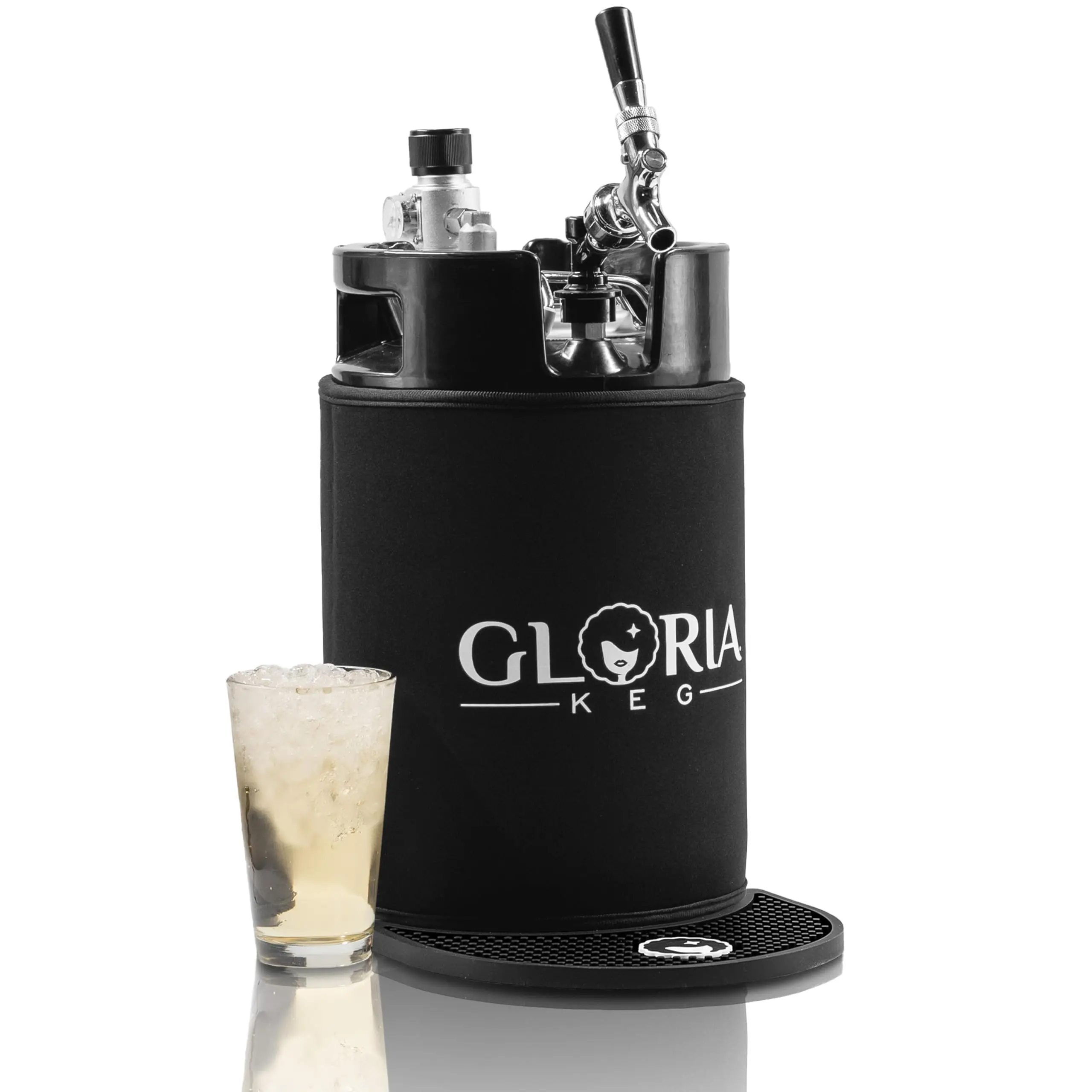 Gloria 10L (2.6 Gal) Mini Keg, Pressurized Keg for Drinks, with Tap System, Co2 Regulated, Stainless Steel