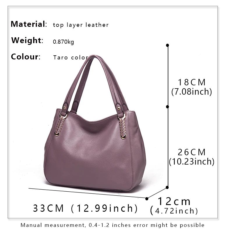 First layer cowhide bag genuine leather shoulder bag large capacity ladies casual all-match messenger bag