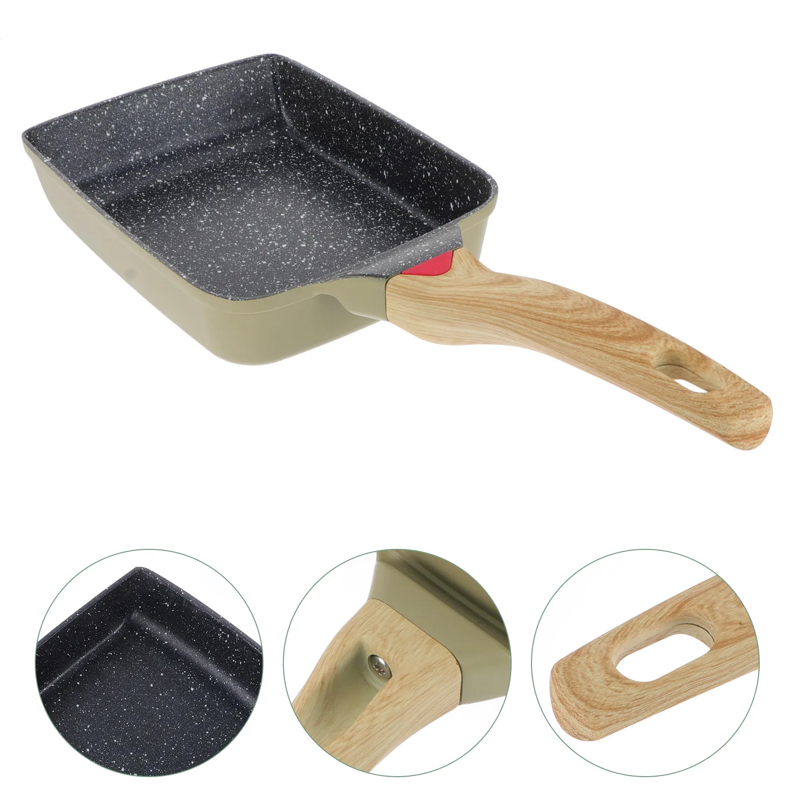 

Tamagoyaki Frying Pan Non Stick Omelette Aluminium Wood H Japanese Style Egg Cooking Kitchen Tool Square Skillet Steak