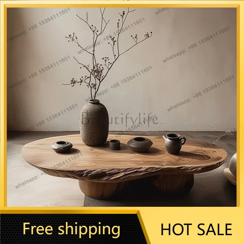Factory Direct Sales Wood Minimalist Coffee Table Aesthetic Unique Simple Clear Designer Side Table Decoration Antique Couchtisc