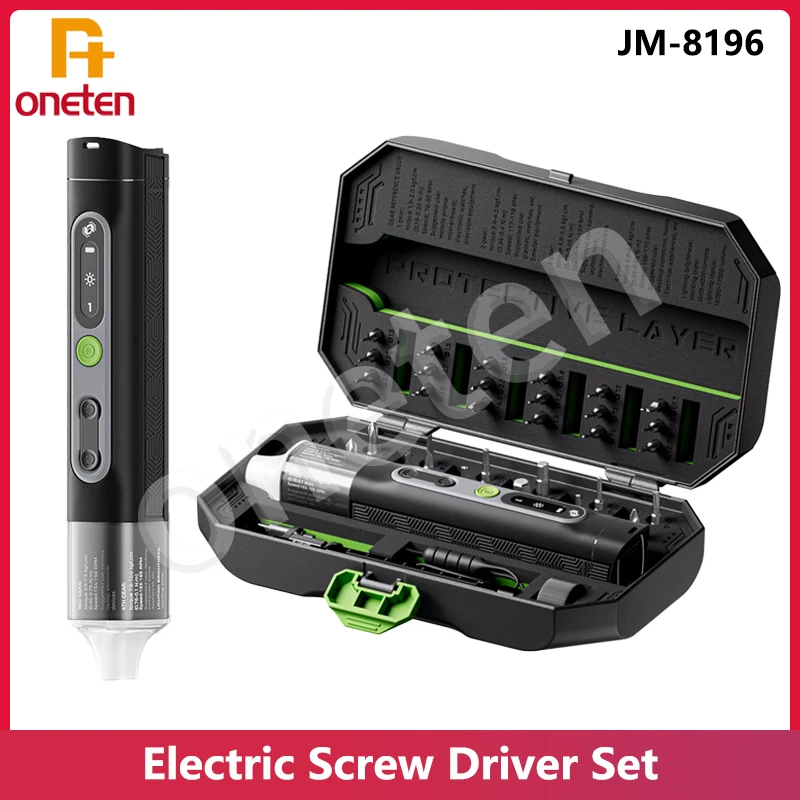 JAKEMY JM-8196 Electric Screw Driver Set anti-rust treatment high hardness Triple Lighting Megnetic Bitscan Repair Tools