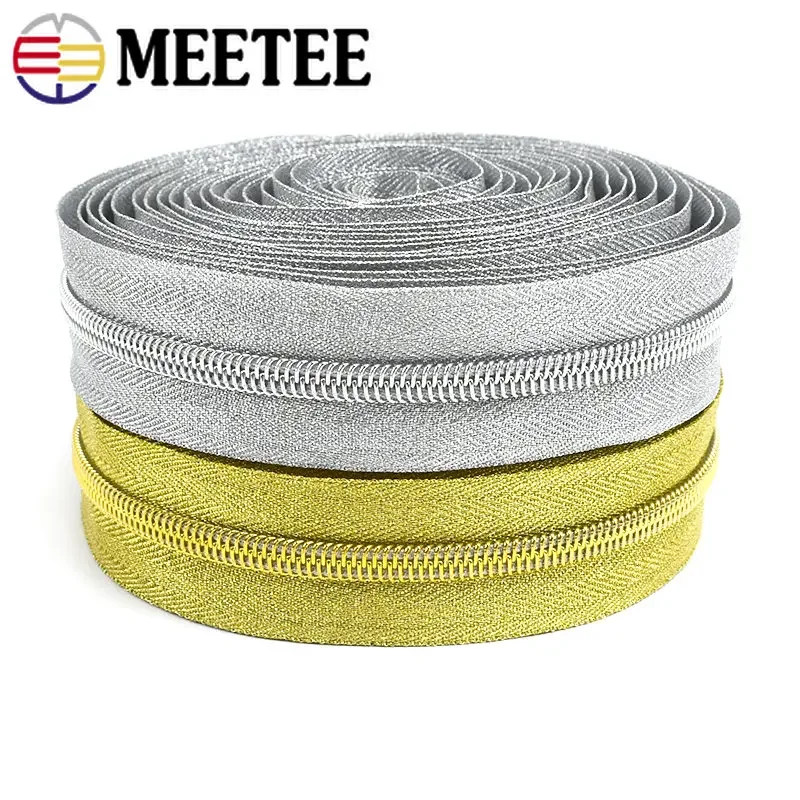 10-50Meters 3# 5# Nylon Zipper Tape By Meter Sewing Bag Zippers Coat Purse Zips Clothes Zip Repair Kit DIY Garment Accessories