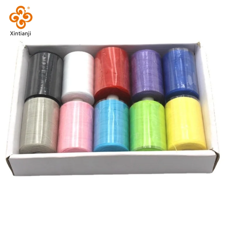 10PCS/Set Multicolor Durable Sewing Threads 402 Polyester Thread for Clothes DIY Patching,Patchwork Sewing Supplies Accessories