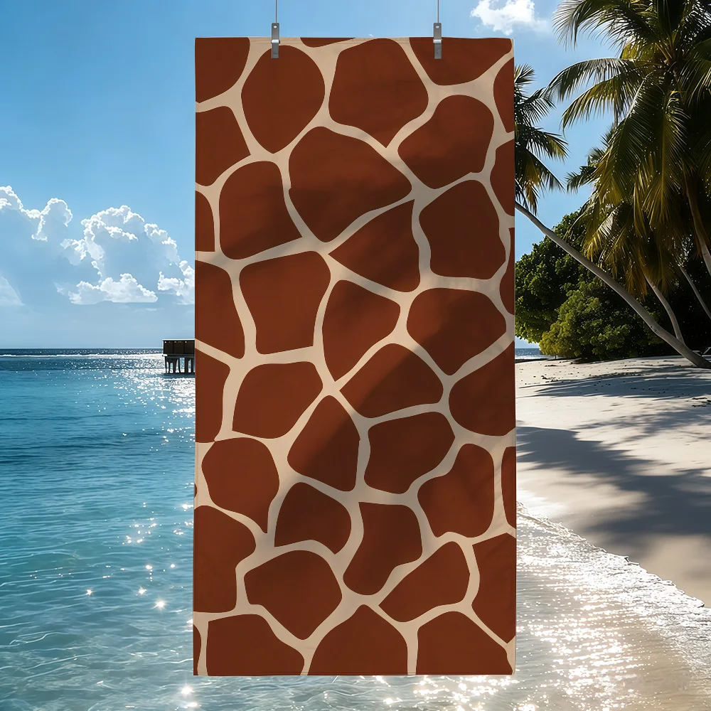 Giraffe pattern Towel Sports Quick Dry Travel Camping Sandproof Soft Light Large Beach Towel