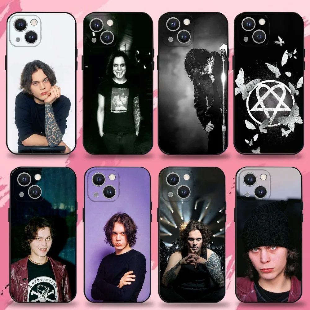 

V-Ville Valo Finnish vocalist Phone Case For iPhone 16,15,14,13,12,11 Plus,Pro Max,XS,X,XR,SE,Mini,8,7,Soft Silicone Black Cover