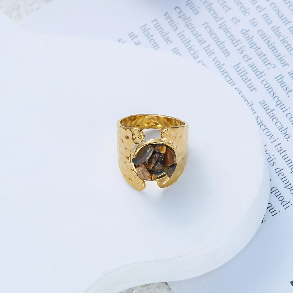 Edelstahl-Spiralring mit Lava-Infiniti-Schleifenmuster, gehämmert, für Damen und Herren, unregelmäßiger, strukturierter, geometrischer Ring, Punk-Schmuck – Detail 25