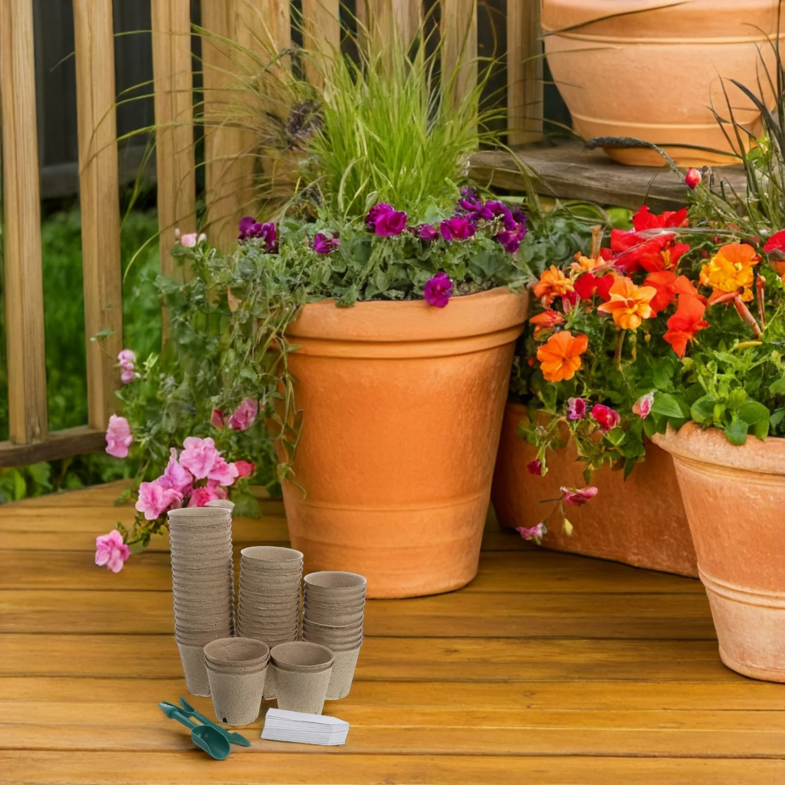 

1 set Nursery Pot Set Durable Lightweight Flowerpots Drainage Holes Reusable Indoor Planting Pots Seedlings Garden Nursing Home