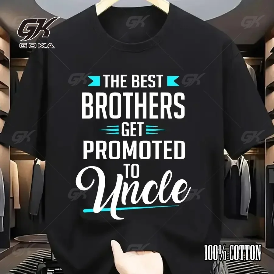 Promoted To Uncle T-Shirt Funny New Uncle Announcement Quote Clothes Cotton Short Sleeve Tee Family Gift Unisex Crew Neck Tops