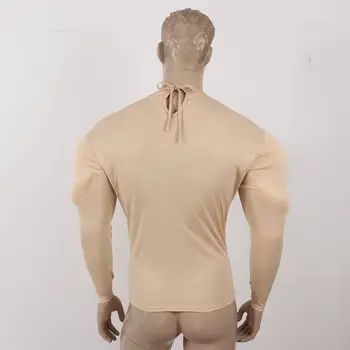 Cosplay falešné svalové tričko body obleky hrudní chrániče kostýmy pro muže halloween párty sada houba břicho silné břišní vesta korzet topy 10 nejlepší prodej falešné svaly na hrudi - №4