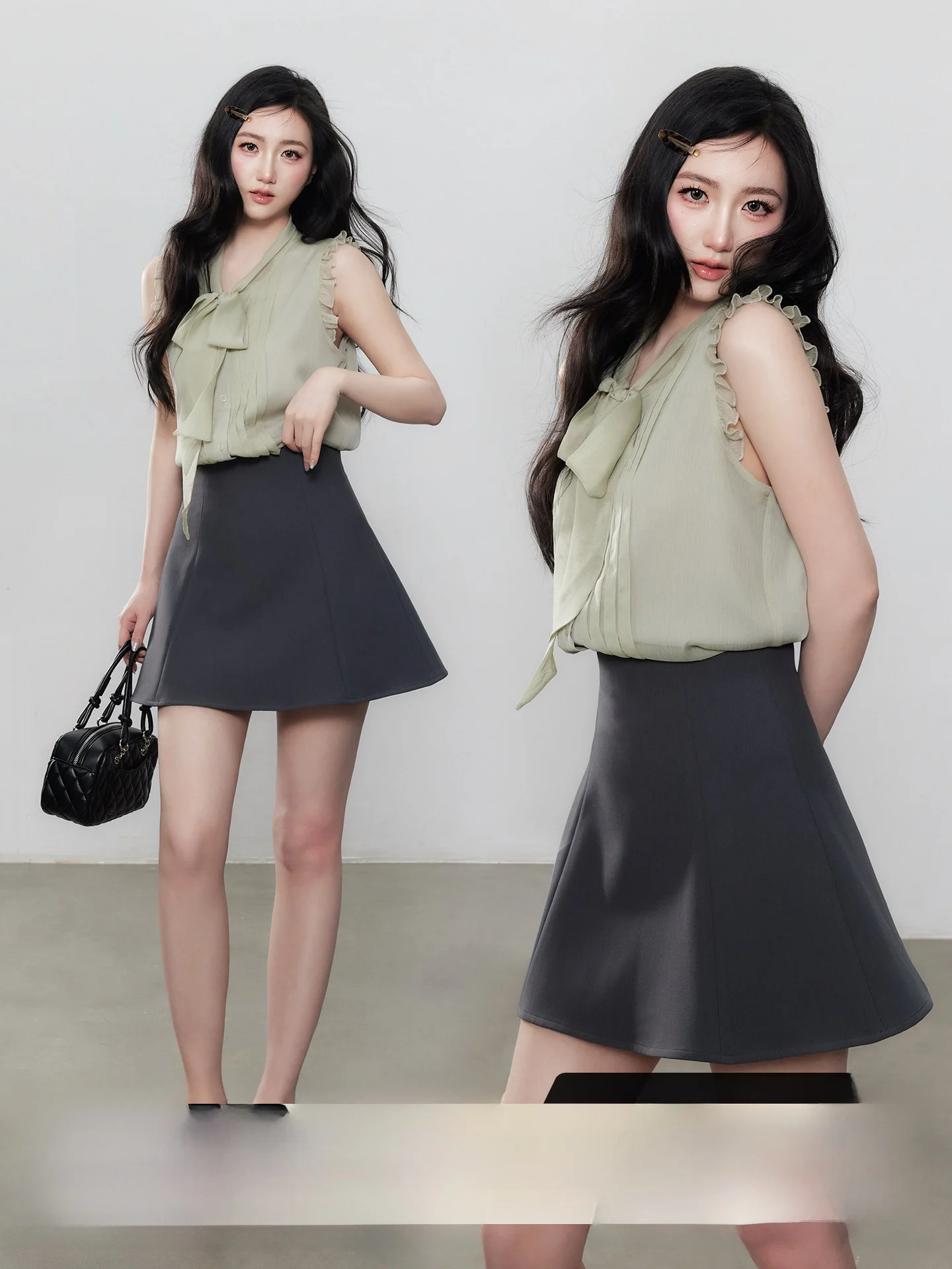 

Yuzhi Svel Vest Women Summer Top Wooden Lace Design Slimming Outerwear Base Layer Knot ort Length