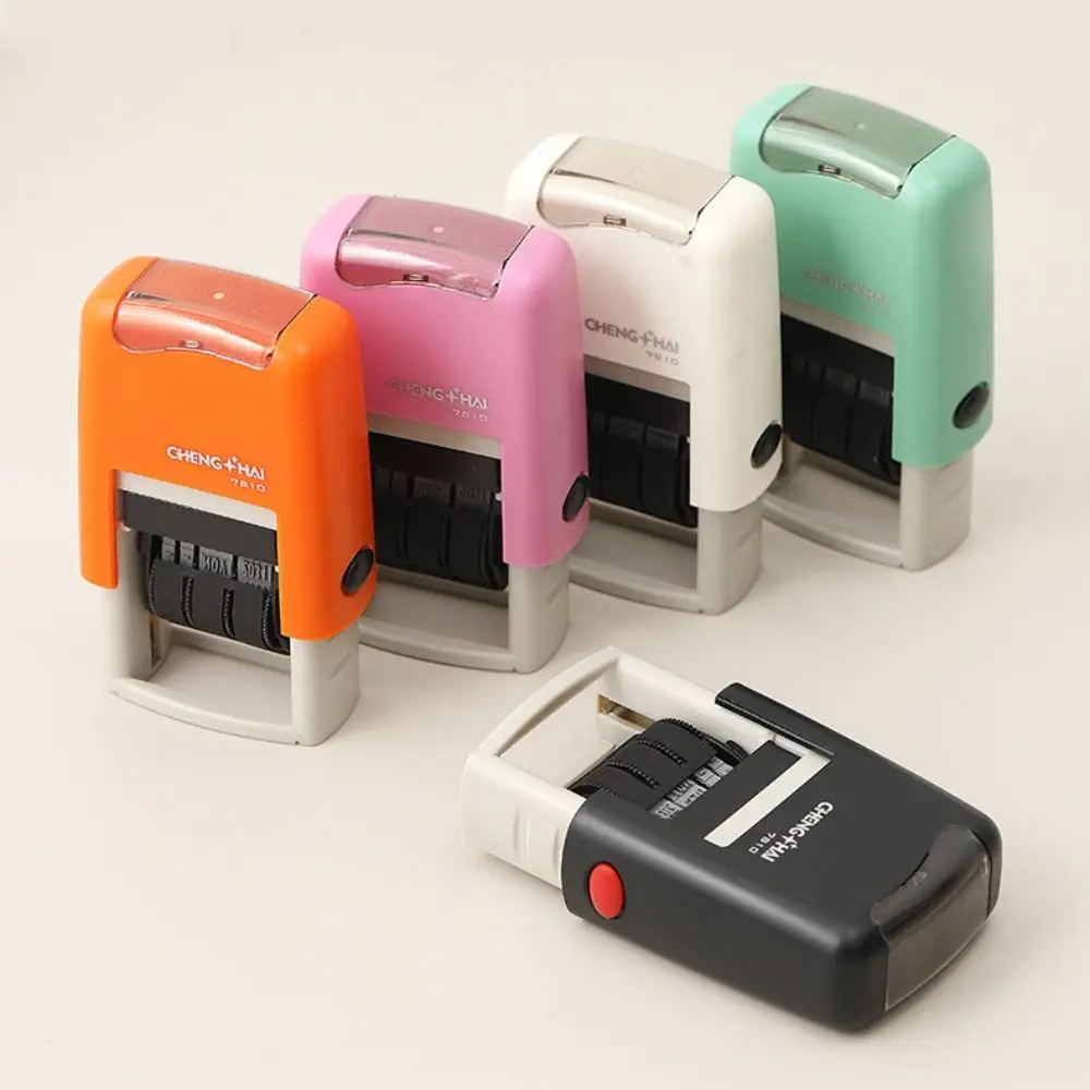 Automatic Ink Return Date Stamps English Version Smooth Running Self-Inking Stamps Adjustable Handle Account Date Wheel Stamp