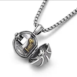 Recreational Sport Style Retro Silver Color Can Be Opened Football Necklace UNISEX Gift Necklace for Friends Who Love Basketball