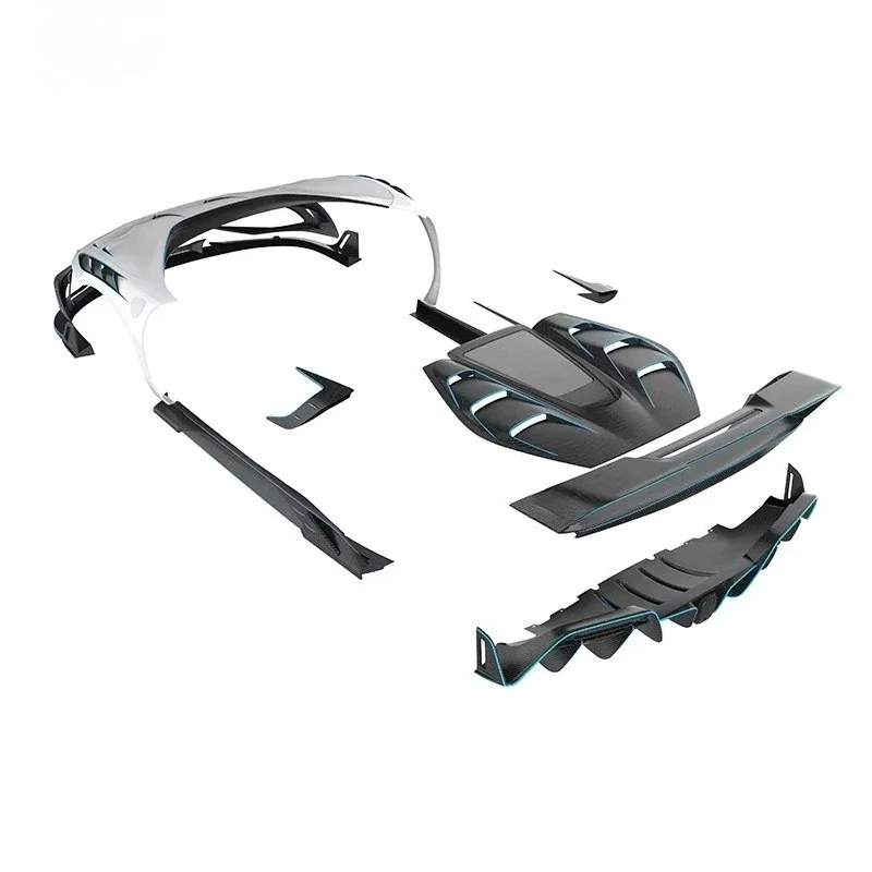 KQX BatFury Aero Style Dry Carbon Fiber Body Kits for 296 GTB Front Hood Side Skirt Trunk Rear Spoiler Diffuser Car Parts