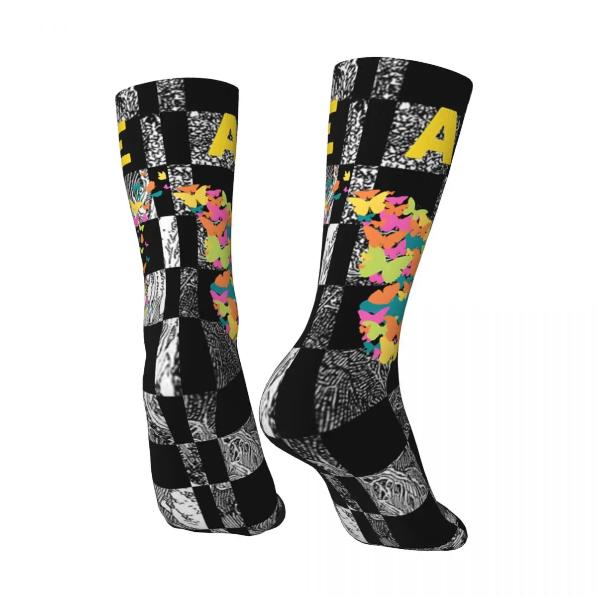 Retro Fantastic Men's compression Socks Unisex Alive Harajuku Pattern Printed Novelty Crew Sock