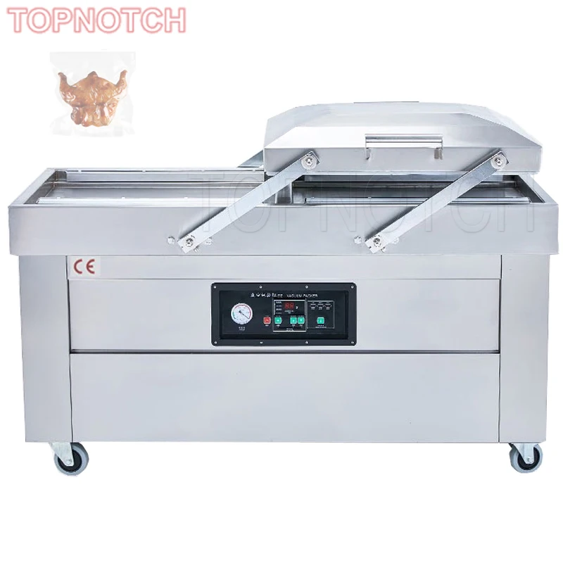 Vacuum Food Sealer Automatic Double Chamber Flat Vacuum Packer Commercial Packaging Machine