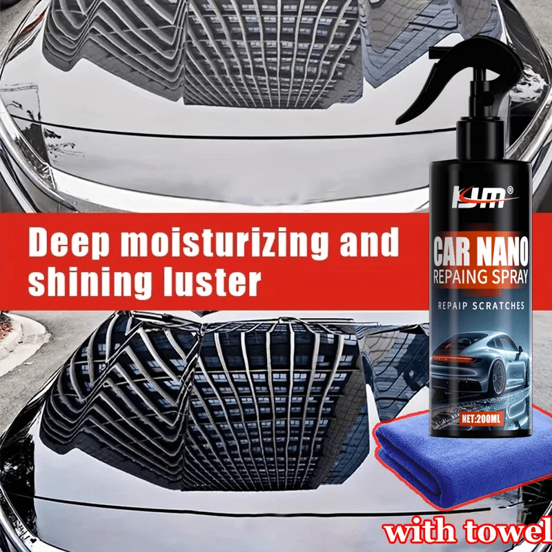 

KLM Автомобильный спрей с керамическим покрытием — ремонт 3-в-1, водоотталкивающий, глянцевый, 200 мл, синий/красный