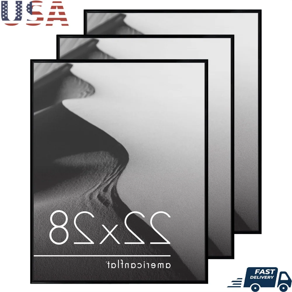 

3 Pack Lightweight Snap-In Poster Frames 22x28 Ideal Displaying Protecting Art Prints Home Decor Minimalist Design Family Rooms