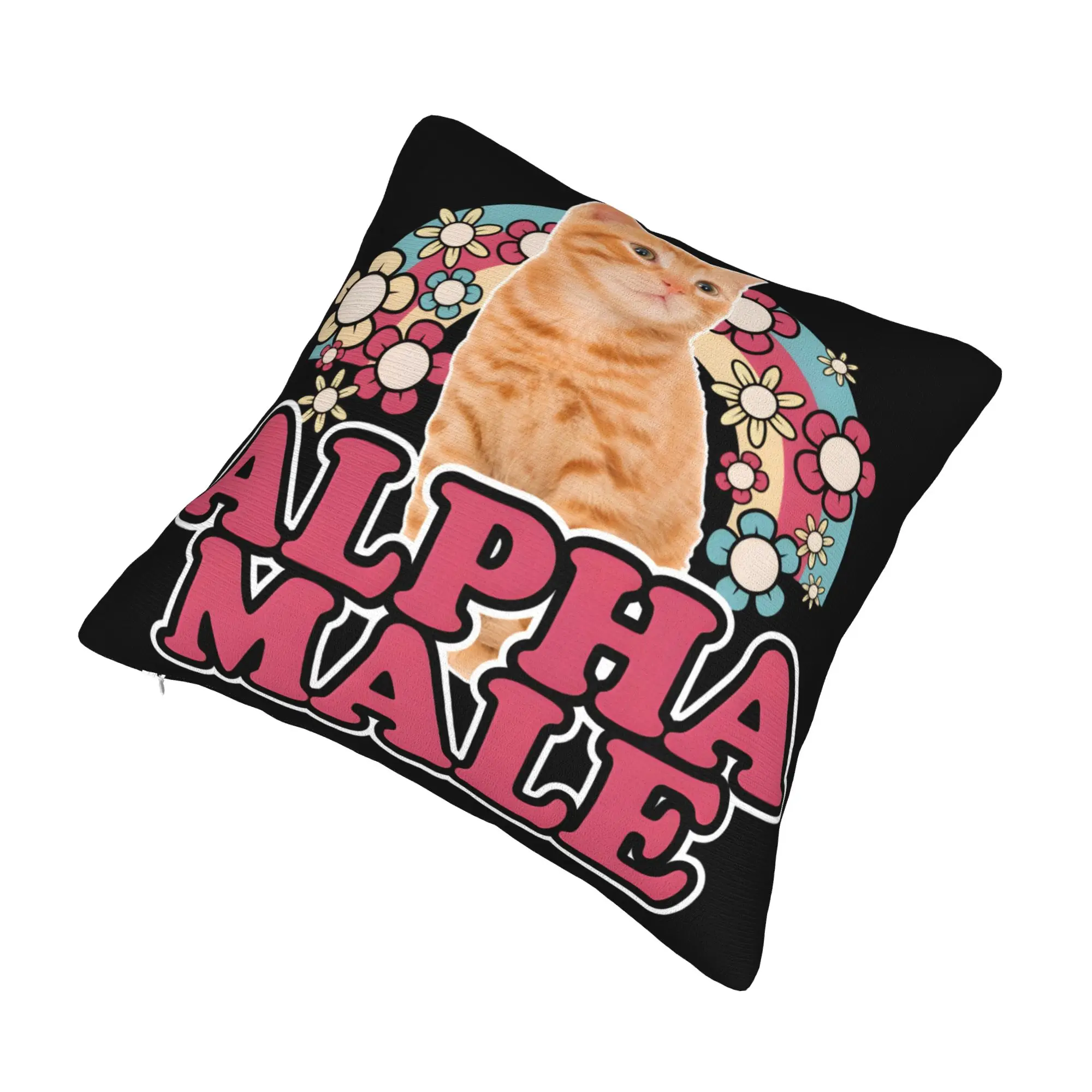 Alpha Male Cat Kitten Funny  Pillowcases Accessories Soft Cushion Cover Decor  Throw Pillow Case Cover Home Multiple Sizes