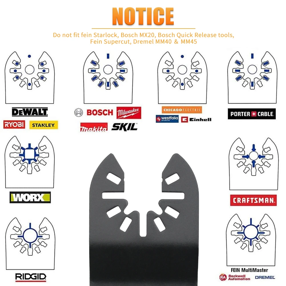 Imagem -04 - Universal Saw Blade Conjunto para Cortar Madeira Plástico Oscilante Multi-função Faça Você Mesmo Acessórios Ferramenta 34 mm Pcs 10 Pcs