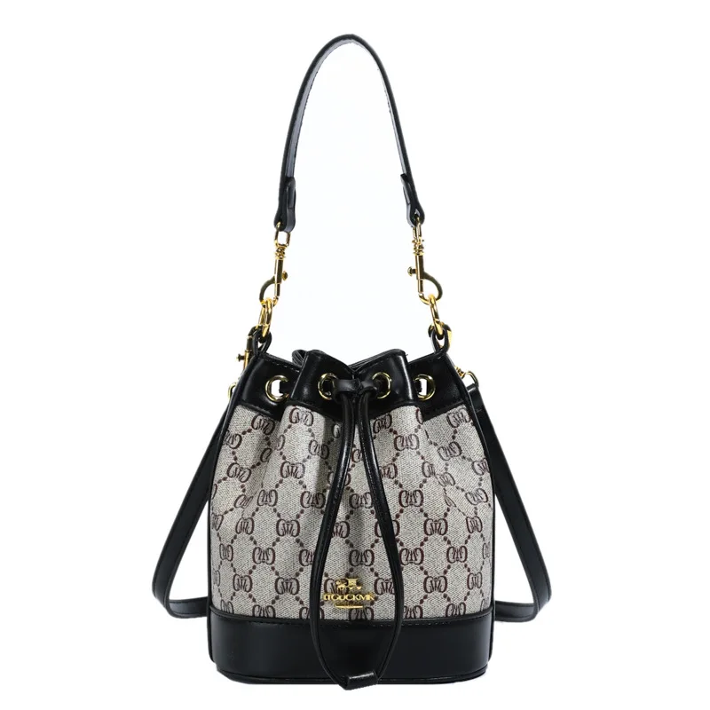 حقيبة كتف ريترو أنيقة 2025 جديدة للنساء، محفظة كروس مطبوعة فاخرة، حقيبة دلو عصرية لجميع المناسبات #5