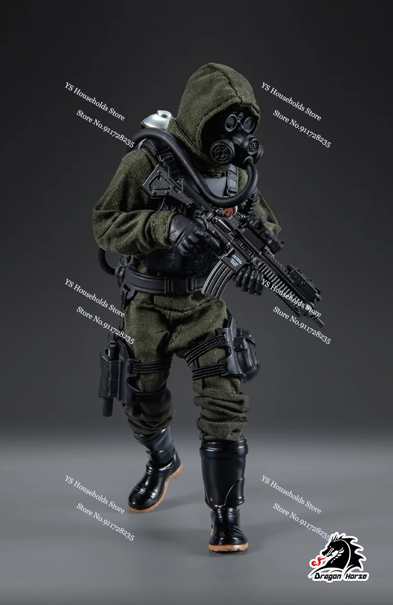 DRAGON HORSE DH-S002LG Limited Stock 1/12 Scale Green Cloth Mobile Task Force Mole Movable Soldier Model 6