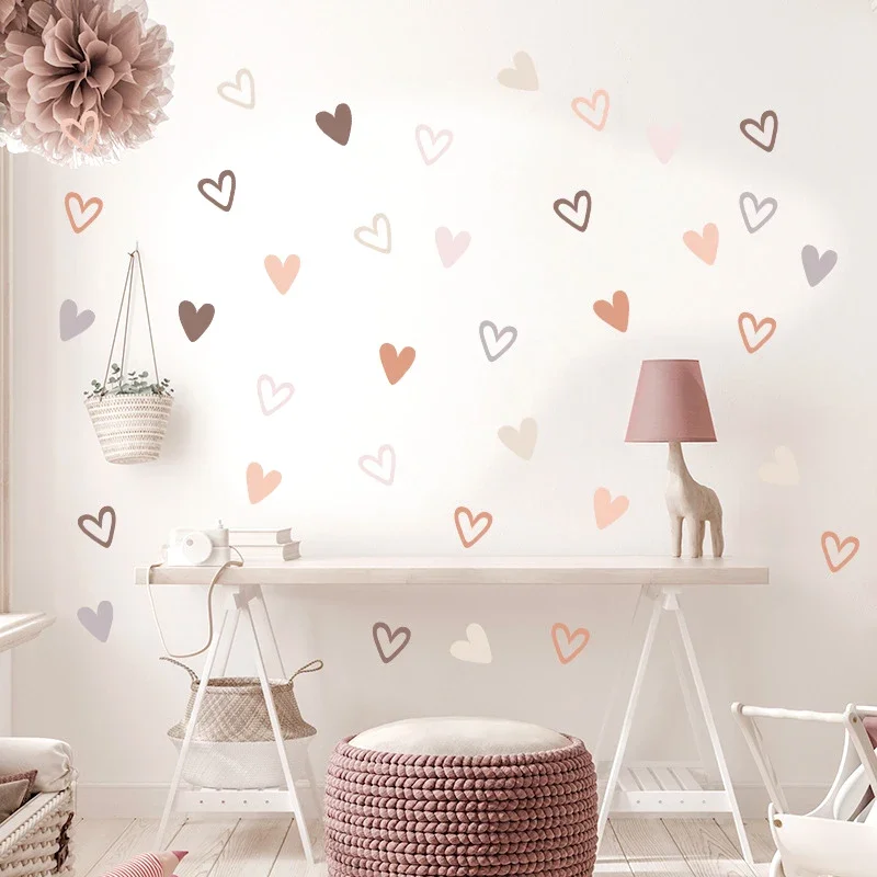 Boho Hearts Wall Stickers For Home Living Room Children Girl Boy Bedroom Decoration Baby Nursery DIY Art Decals Wallpaper