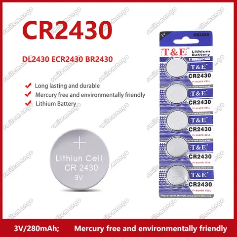 2-50PCS CR2430 3V Lithium Battery CR 2430 DL2430 BR2430 280mAh Button Coin Battery for Key Fob Watch Alarm Clock Remote Control