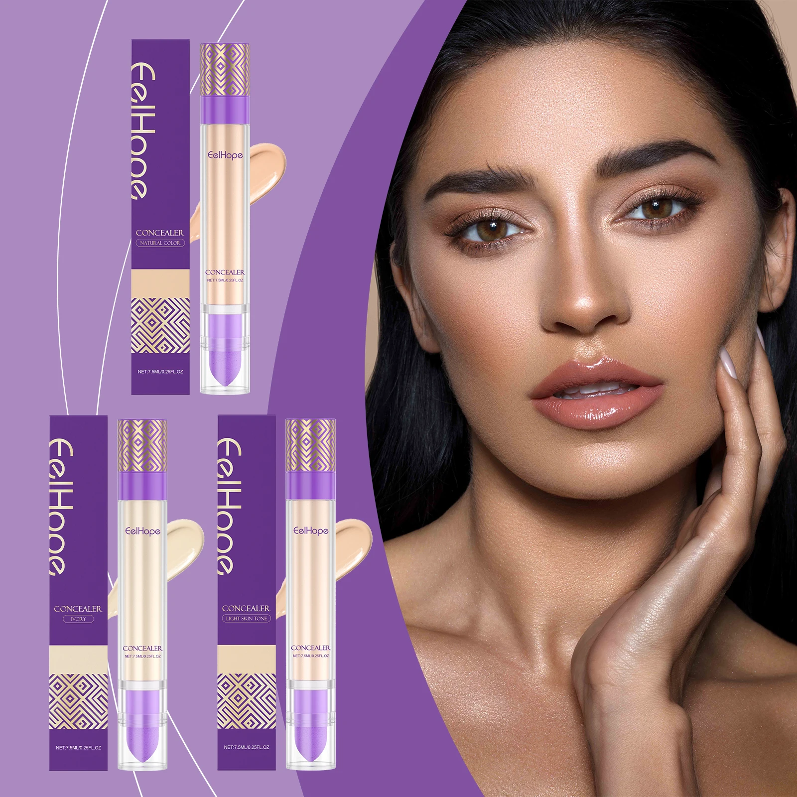 

Eelhope Moisturizing Concealer Dark Circle Cover Lightweight Breathable Long Lasting Natural Finish Blemish Redness Corrector