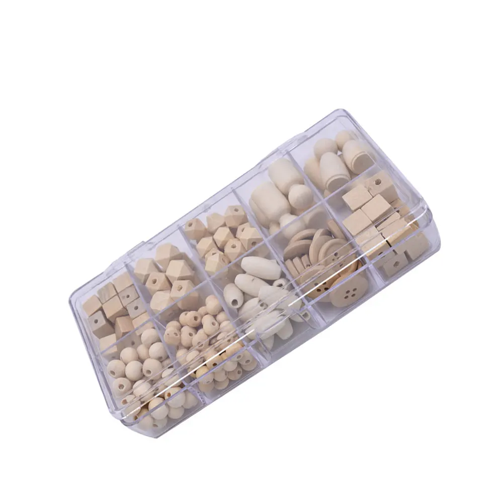 

200 pcs Wooden Shape Diy Craft Beads Bamboo Jewelry Making Bead Spacer Diy Bead Accessories DIY Craft Beads Accessories