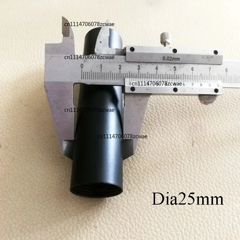 ZOCI-Dia25mm Female Thread Metal Hollow Tube, Black Color Double Heads Inner Tooth Pipe For Lighting Accessories