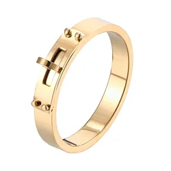 Creative Industrial Style Mechanical Sense Titanium Steel Ring Couple's Ring Valentine's Day Gift Ring