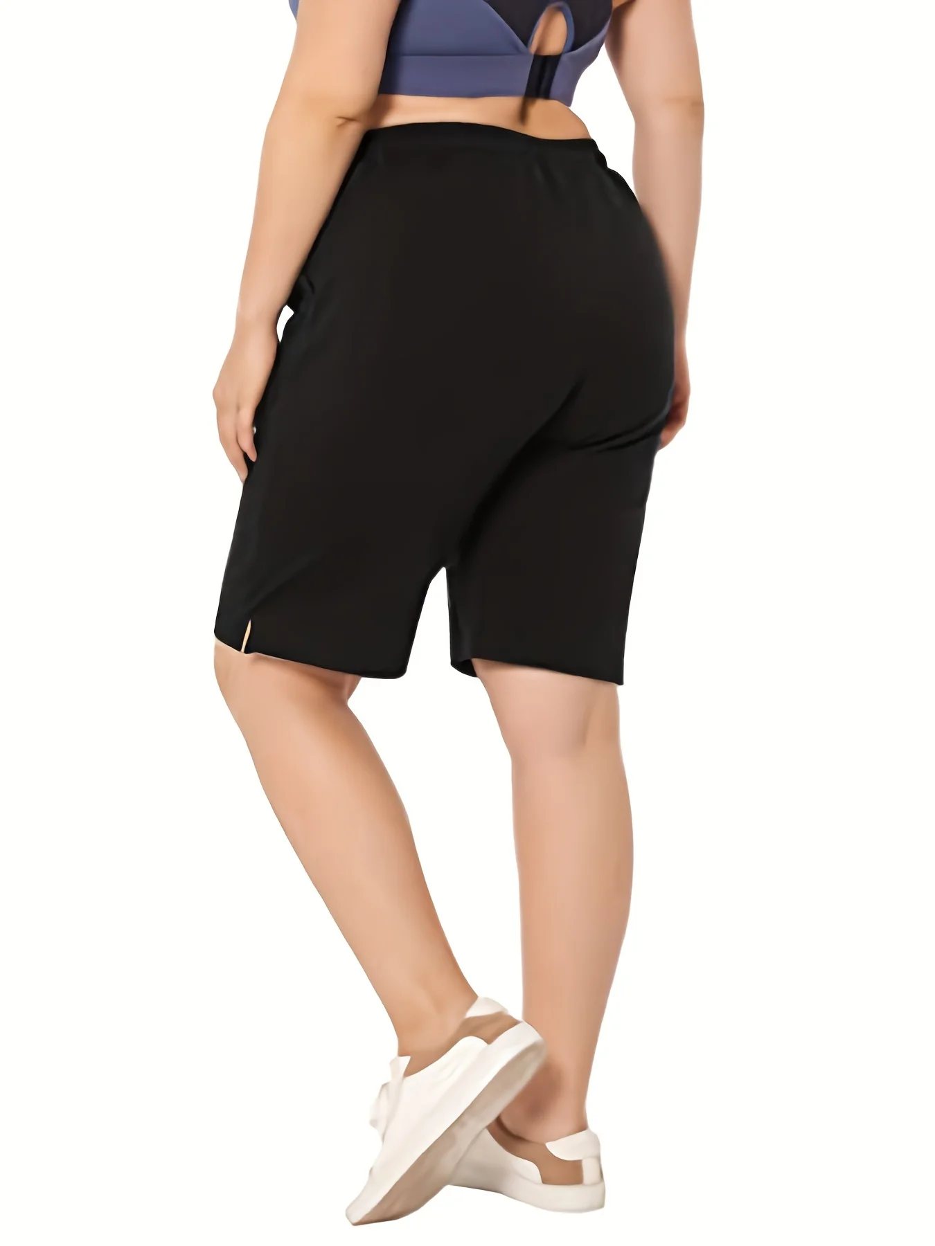 سراويل متوسطة كاجوال للنساء ، مقاس كبير