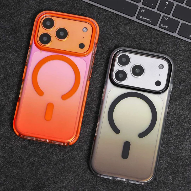 

For Magsafe Matte Shockproof Bumper Magnetic Case for iphone 17Pro 16 15 17Pro Max Wireless Charging PC+Silicone Hard Cover