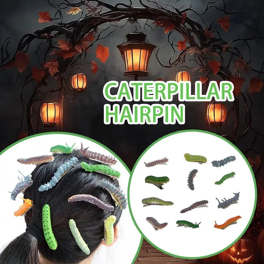 

Halloween Worm Shape Hair Decor Clip Carpenterworm Hair Clip for Halloween Dressing
