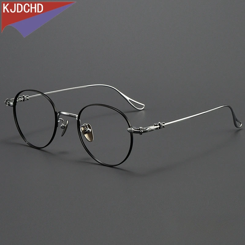 Mode Komfortable Runde Brille Retro Reinem Titan Luxus Brillen Optische Verordnung Brillen Rahmen Männer BK-GP401