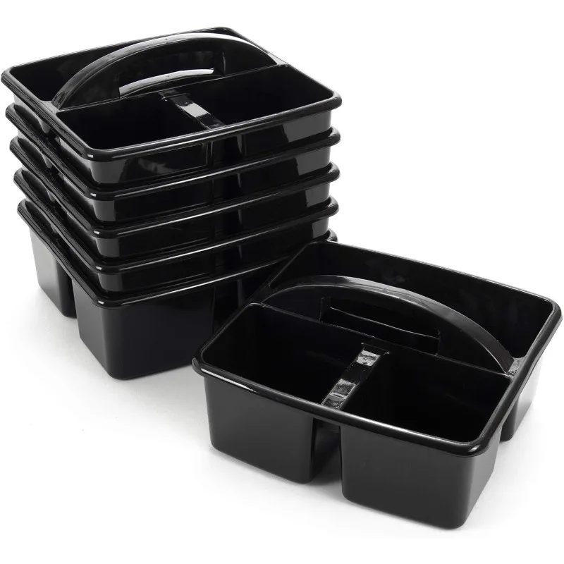 

Bulk Stackable Plastic Bins with 3 Compartments & Carrying Handle for Restaurant, Business, Bar, Food Truck, Houskeeping