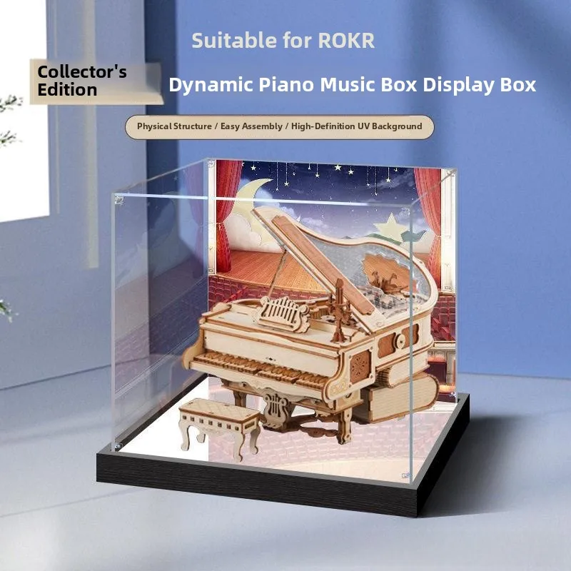 

Acrylic Display Box Suitable for Akinetic Harmonica Piano Dust Cover Transparent Dustproof Box Hand Storage Box Jewelry Box