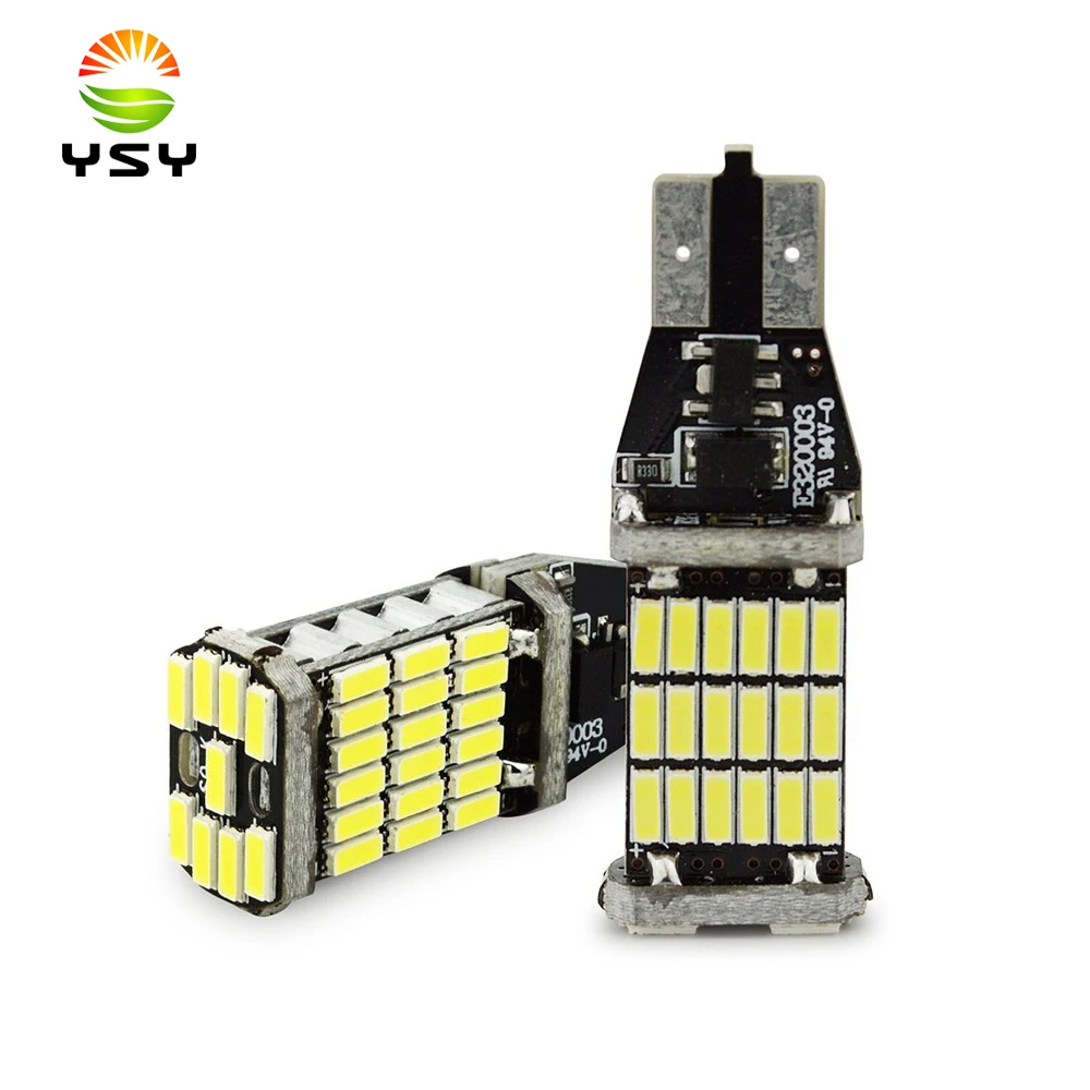 

100pcs/lot Canbus Error Free 921 912 T10 T15 SMD 4014 45smd Chipsets LED Bulbs For Backup Reverse Lights White/Yellow/Red DC12V