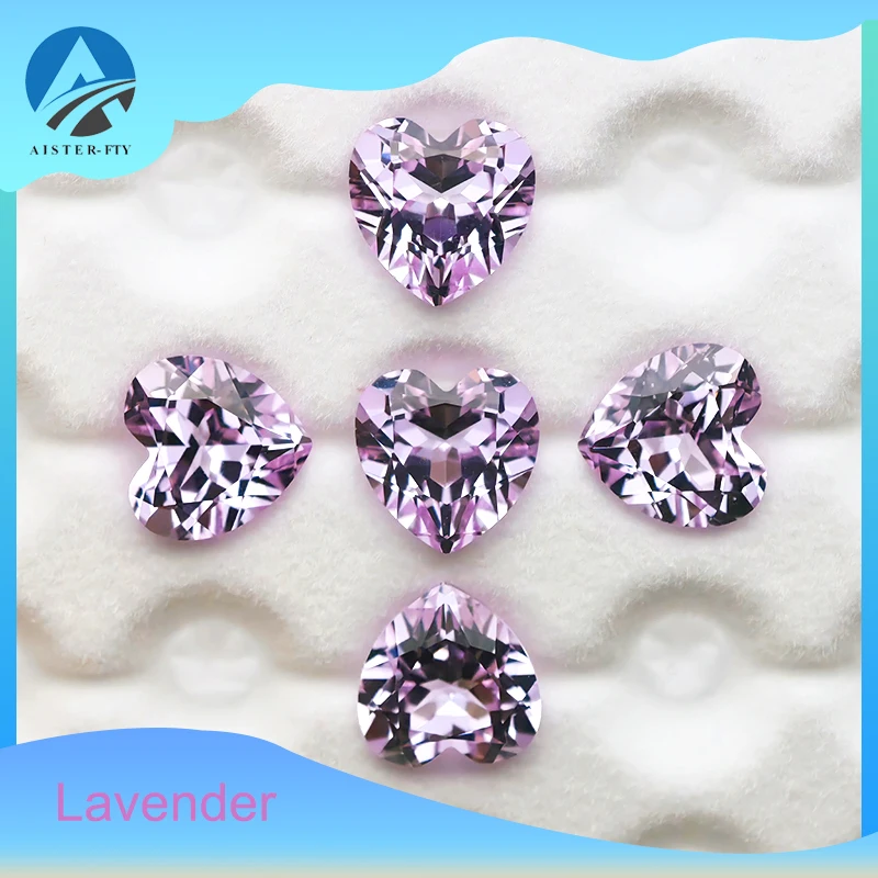 

Lavender Purple Color Heart Cut Yttrium Aluminium Garnet YAG Gemstone Stones Loose Gemstones for Making Jewelry DIY