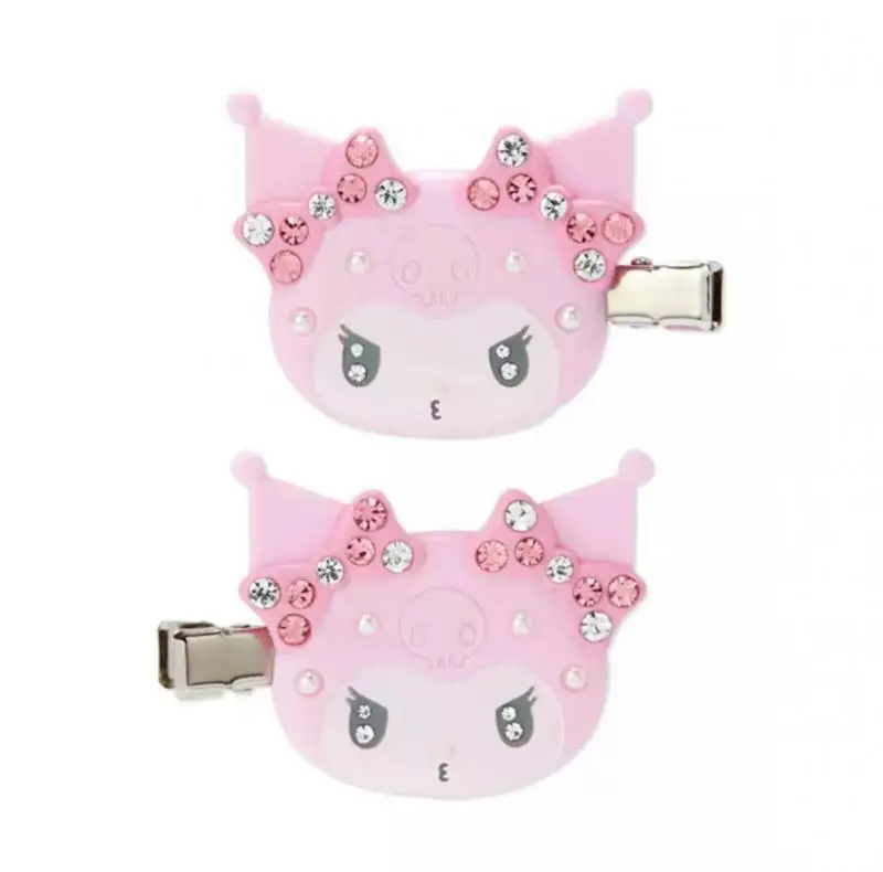 Sanrio 2023 Cherry Blossom Series Pink Color Bright Diamond Hairpin Bangs Clip Kitty Cinnamoroll Mymelody Kuromi Hairpin Toy