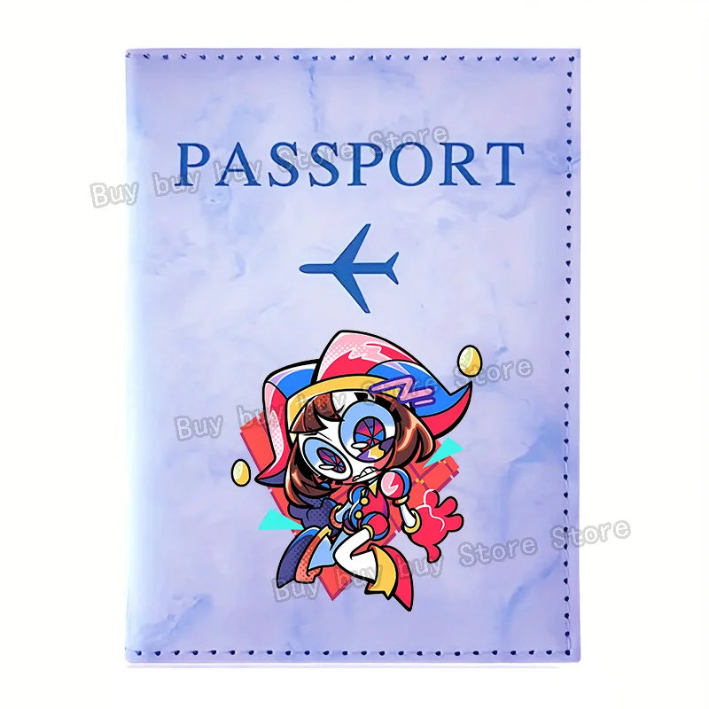 Anime Amazing Digital Circus Passport Case Cartoon Print Travel Passports Holder Plane Ticket Organizer Card Holder Coin Purse view 3