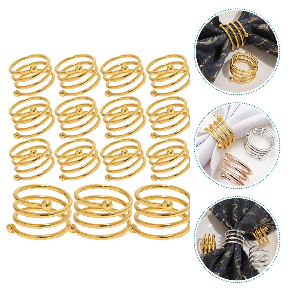 

24 шт. элегантных спиральных колец для салфеток, металлические застежки для салфеток для фестивалей, банкетов, семейных ужинов, декоративные аксессуары для сервировки стола