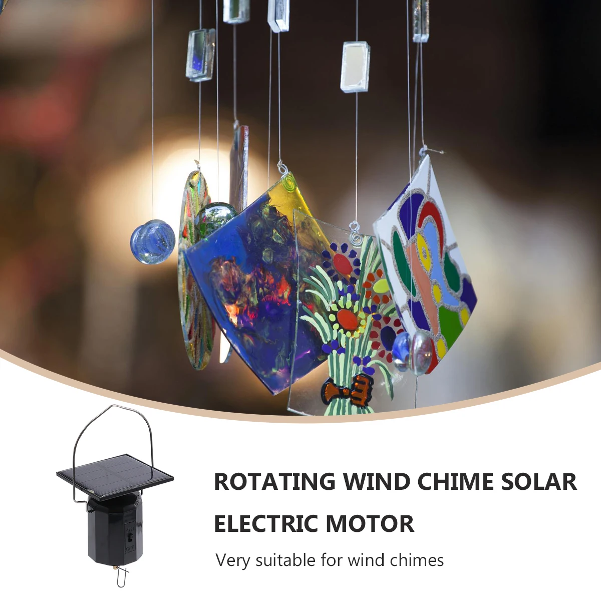 

Solar Motor for Wind Chime Electric Bell Rotating Hanging Outdoor Premium Material Windspinner Solar Powered