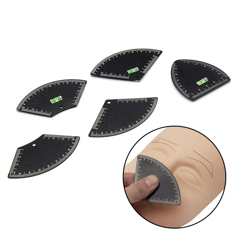 

Black Drawing Eyebrow Design Ruler for Tattoo Makeup Beginners Fast EyeBrow Drawing Auxiliary Tool Tattoo Ruler